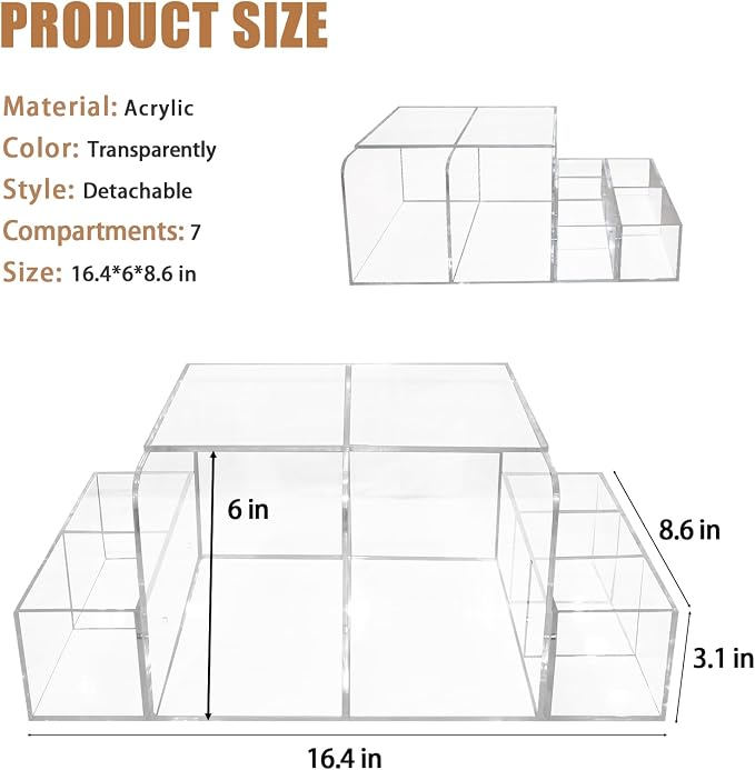 GILPWA Diaper Caddy, Baby Changing Table Organizer, Detachable Clear Acrylic Diaper Storage for Wipe Dispenser, Wipe Warmer and other Diapering Essentials - Image 3