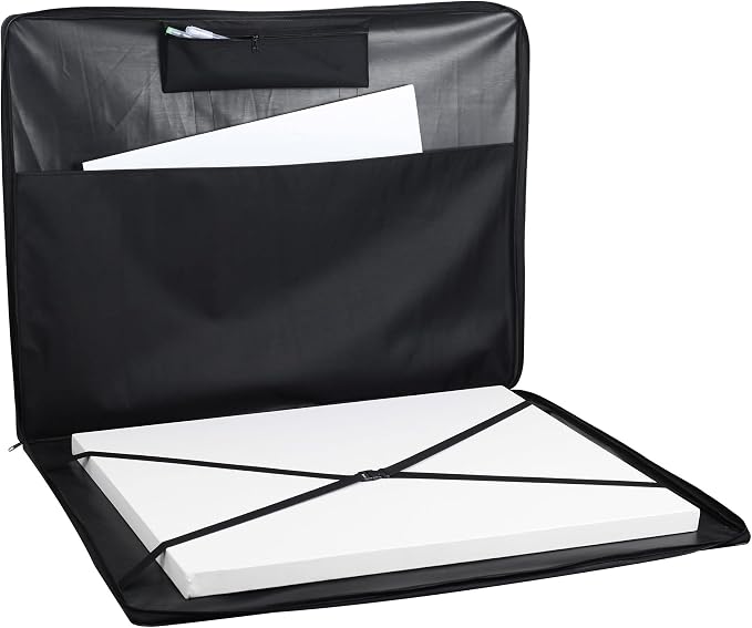 JJRING 37x28 Inch Wire Framed Art Portfolio Case Bag, Black | Nylon Portfolio Tote Storage Bag For Artworks, Posters, Drawings, And Prints - Image 2