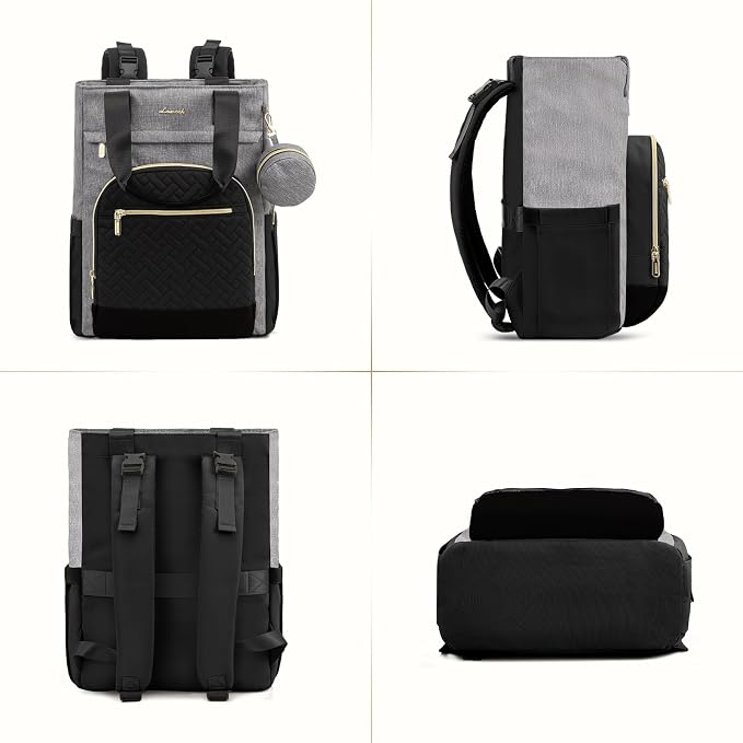 LOVEVOOK Diaper Bag Backpack, Large Capacity Portable Baby Bag with Foldable Diaper Changing Pad, Waterproof Baby Diaper Bags Gift for Mon Dad, Slate Ebony - Image 9