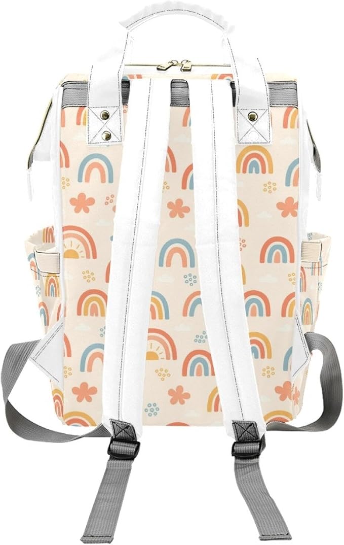 Personalized Rainbow Diaper Bag Backpack with Name – Waterproof Custom Baby Nappy Bag with Large Capacity & Multi Pockets – Shower Gift for Baby for New Parents - Image 4