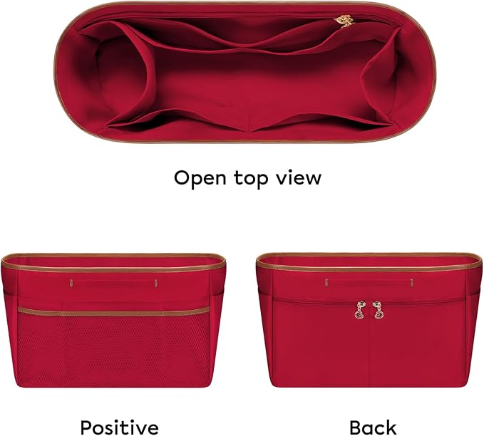 GIVLEFLY Purse Organizer Insert for Tote Bag, 11.81 Inch Satin Bag Organizer, Multi Pocket Handbag Organizer for Everyday Totes - Image 8