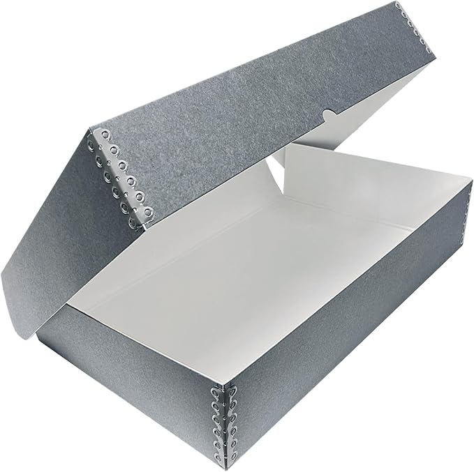 Lineco, 10x15 Clamshell Archival Folio Storage Box, 3" Deep | Acid-Free with Metal Edge Preservation Box, Preserves Picture, Magazines, Organize Photos, Documents, Artwork, DIY by Lineco