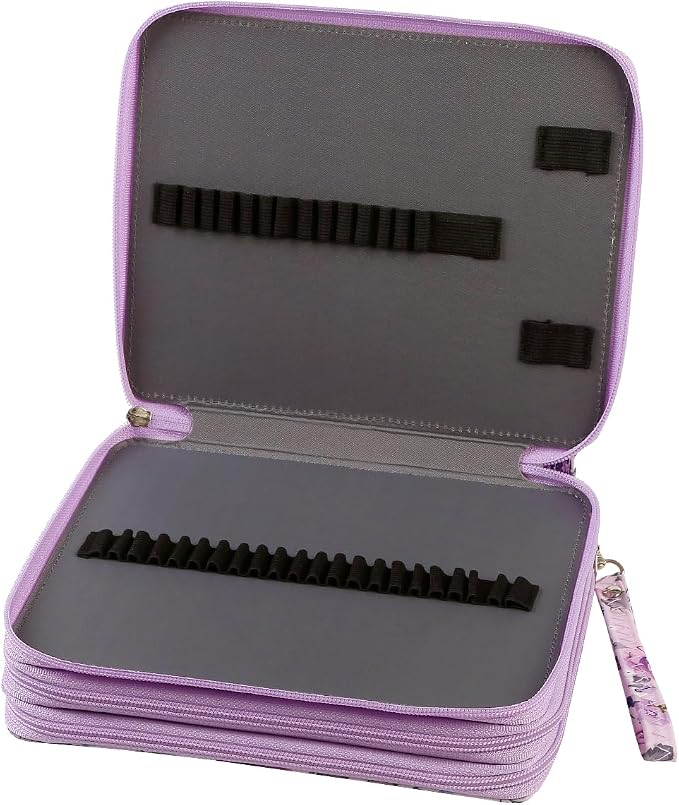 120 Slots Colored Pencil Case Organizer, 3 Layer Bag | Twill Oxford fabric, 127 elastic loops, detachable handle, for travel, home storage, drawing tools, creative gifts - Image 4