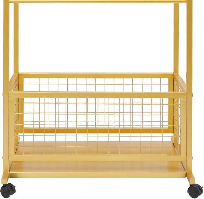 Floor Standing Ribbon Storage Organizer, 16-Layer Iron Rolling Ribbon Holder Organizer Rack with Bottom Basket, Wrapping Paper Holder, Slim Ribbon Storage Rack for Flower Shop,Craft Room H: 60inch - Image 7
