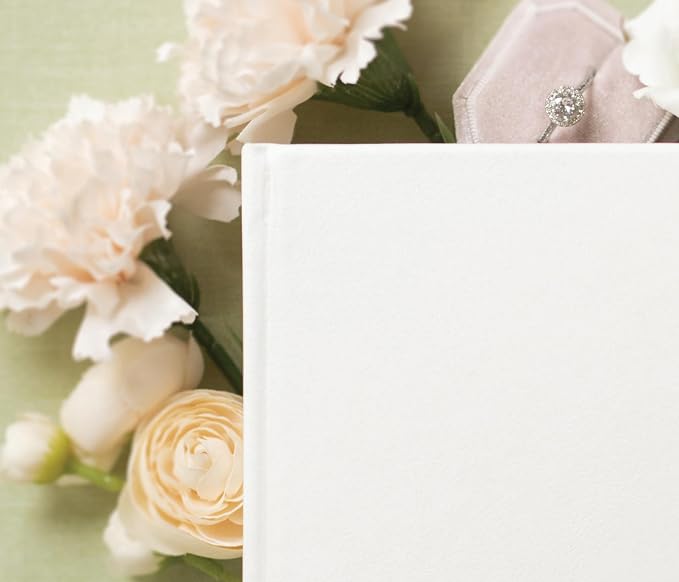 Personalized Guest Book - 11.5" x 8.5" Premium Custom Guest Signing Book with Bookmark and Blank Pages for Wedding Reception Table Decoration Engagement Birthday Party Event, Eggshell - Image 3