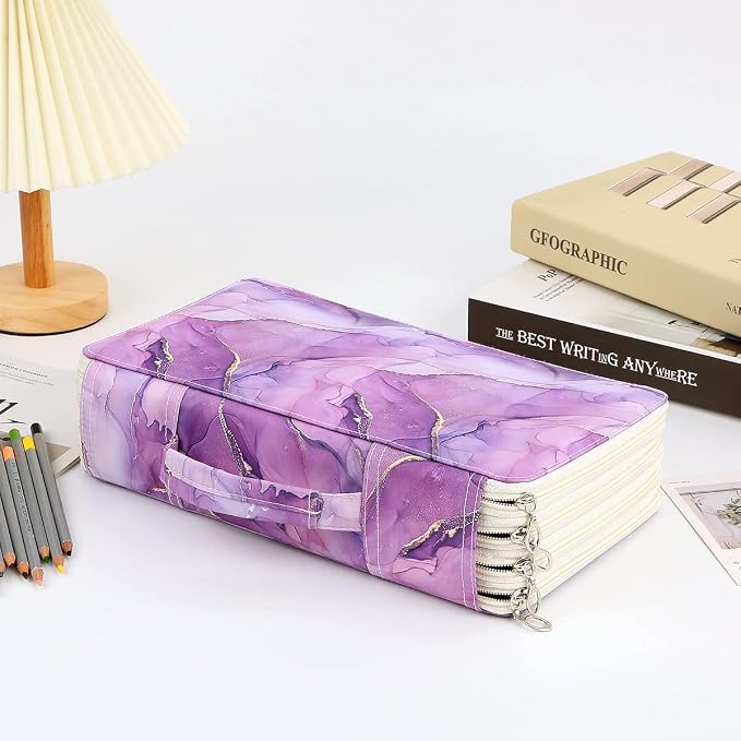 300 Slots Colored Pencil Case Organizer, 4 Layer Bag | Twill Oxford fabric,103 elastic loops,detachable handle,for travel,home storage,drawing tools,creative gifts - Image 6