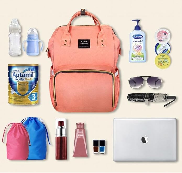 Land diaper bag multi-function waterproof travel backpack nappy bags insulated compartment pockets wipes pocket - Image 8