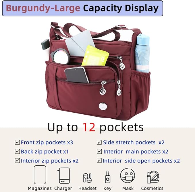 MINTEGRA Women Shoulder Handbag Roomy Multiple Pockets Bag Ladies Crossbody Purse Fashion Tote Top Handle Satchel - Image 5