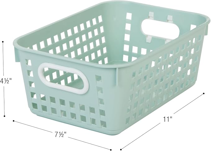 Really Good Stuff Medium Plastic Book Baskets, 11" by 7.5" by 4.5", 6-Pack | Boho Group Colors, Versatile Storage Solution for Classroom, Home, and Office - Image 6