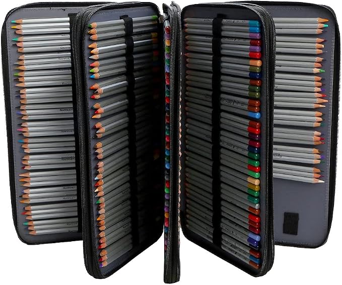 300 Slots Colored Pencil Case Organizer, 4 Layer Bag | Twill Oxford fabric,103 elastic loops,detachable handle,for travel,home storage,drawing tools,creative gifts - Image 2