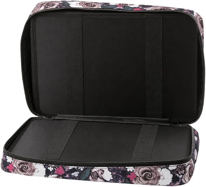 480 Slots Colored Pencil Case Organizer with Shoulder Strap | Twill Oxford fabric case for 480 pencils or 320 gel pens, with 4 layers, 2 outer pockets, handle, and removable strap. - Image 3