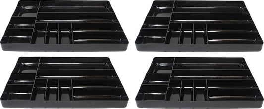 JSP Manufacturing Black Stackable Lightweight 10 Compartment Organizer Tray (4) by JSP+Manufacturing