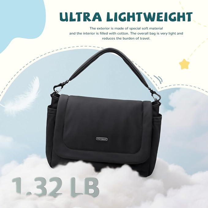 14L Puffer Diaper Bag Tote, Large Capacity Travel Diaper bags, Crossbody Hospital Bag for mom - Image 5