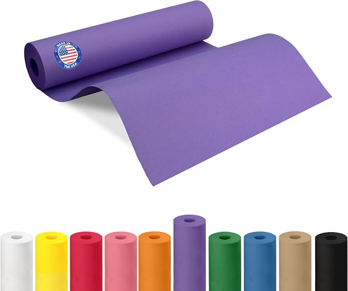 12" x 1200" (100 feet) Purple Kraft Paper Roll - USA-Made Quality Craft Paper for Gift Wrapping, Kids' Arts & Crafts, School Projects - 100% Recycled Natural Material 50lb Thickness by IDL Packaging by IDLPackaging