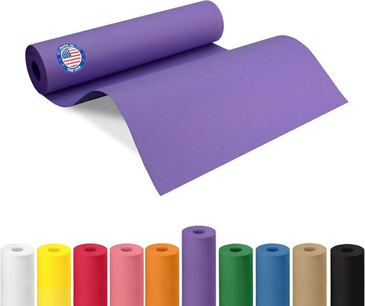 12" x 1200" (100 feet) Purple Kraft Paper Roll - USA-Made Quality Craft Paper for Gift Wrapping, Kids' Arts & Crafts, School Projects - 100% Recycled Natural Material 50lb Thickness by IDL Packaging by IDLPackaging