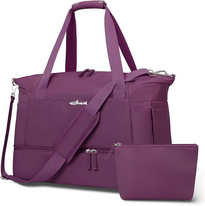 Gym Bag for Women, Personal Item Travel Bag with Shoes Compartment for Trip | Weekender Overnight Duffel Bag with Wet Pocket, Hospital Bag for Women Labor Delivery, Carry On Bag for Travel, Gym, Weekend by Laktru