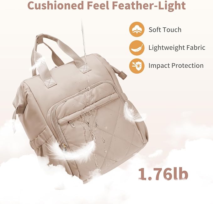CEI-CEI Diaper Bag Backpack for Mom and Dad, Puffer Baby Bag Backpack with Insulated Pocket, Water-Resistant, Unisex Travel Backpack with Changing Pad & Stroller Straps - Image 8