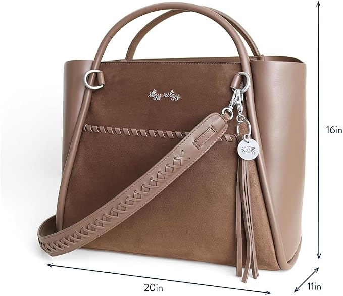 Itzy Ritzy Boss Tote Diaper Bag, Vegan Leather with Changing Pad | Includes Stroller Straps, 4 Pockets, Removable Tassel & Spacious Interior for Stylish Organization of Baby Essentials & More - Image 9