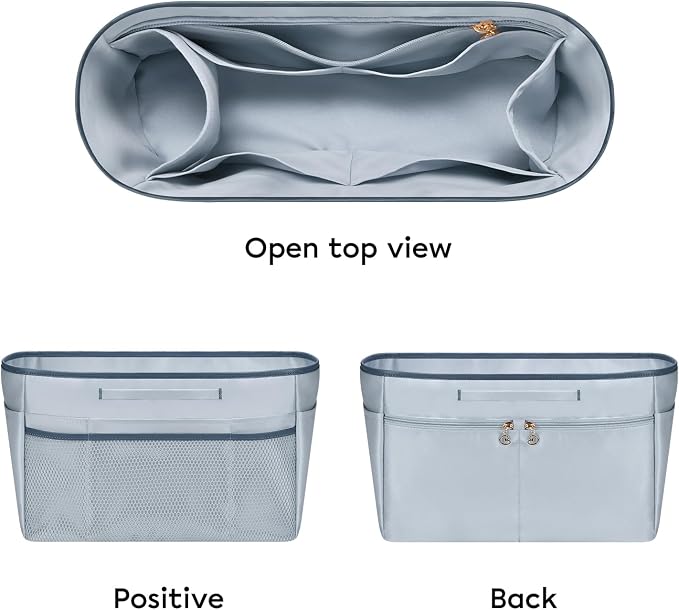 GIVLEFLY Purse Organizer Insert for Tote Bag, 11.42 Inch Satin Bag Organizer, Multi Pocket Handbag Organizer for Everyday Totes - Image 8