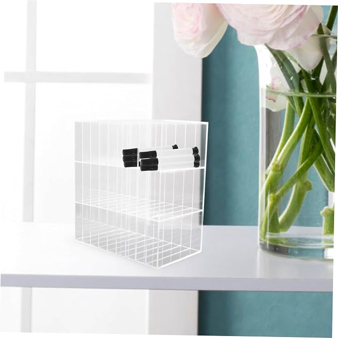 Sewroro Multifunctional Marker Storage Stand Transparent Pen Holder for Desk Organization for School Supplies and Crafting Station - Image 8