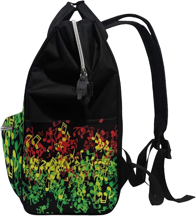 Large Capacity Baby Diaper Bag Rasta Reggae Music Durable Multi Function Travel Backpack - Image 4