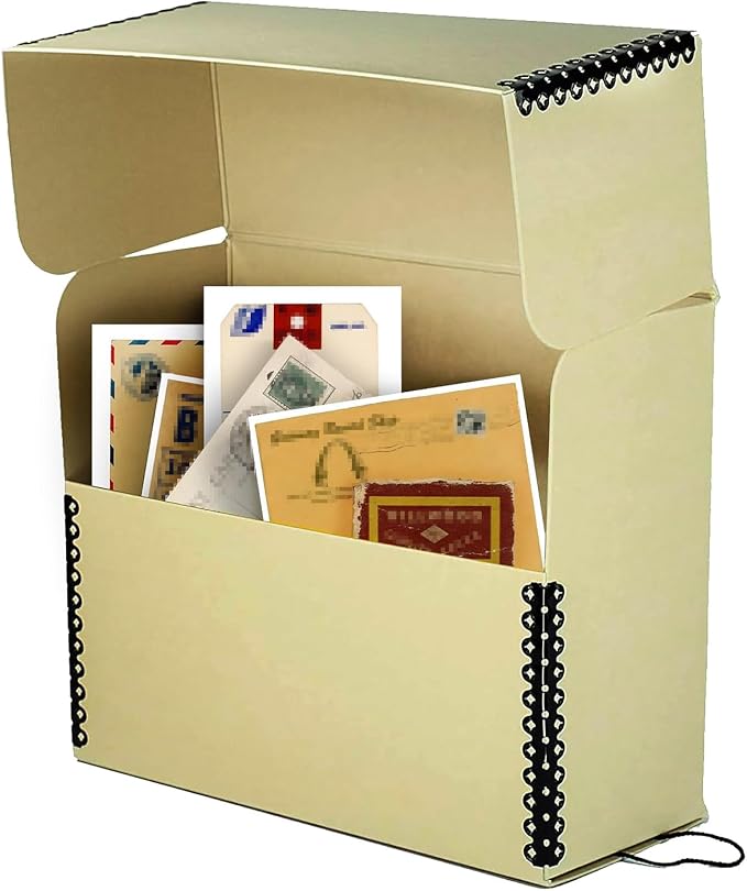 Lineco Archival Document Storage Box, Tan, 12.5" x 10.5" x 5" | Letter-Sized, Metal Edge, Acid-Free Boxboard Case, Organize Files, Prints, Photos, Pack of 2 - Image 5