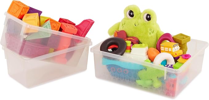 B. toys Toy Storage Organizer, 10 Stackable Bins, Kids Room Unit, Furniture | B. spaces storage unit with 10 transparent bins in 2 sizes, side handles, easy assembly, 35.55 x 14.6 x 26.5 in, 3+ Years - Image 6
