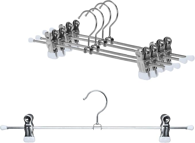 Mawa by Reston Lloyd Non Slip-Space Saving Clothing Hanger for Pant/Skirt with Two Non-Slip Clips, Style K/40D, 15.75", Set of 250, White by Mawa