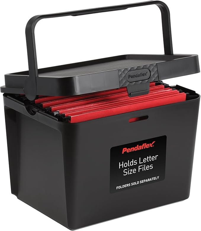 Pendaflex Portable File Box, Letter Size, 14.25" x 9.25" x 11", Black by TOPSProducts