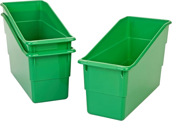 Really Good Stuff Durable Book & Binder Holders, 12-Pack, Green | 5.5" x 12.5" x 7.5", Classroom Organization, Storage Solution, Sturdy & Versatile - Image 4