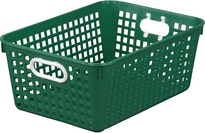 Really Good Stuff Large Plastic Book Baskets, 13.25" by 10" by 5.5"-12-Pack | Green, Classroom Library Organizer, Storage, Multi-Purpose Organizer Basket - Image 4