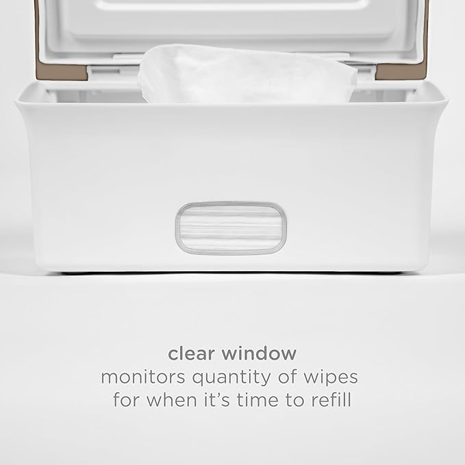 Ubbi Baby Wipes Dispenser with Weighted Plate, Taupe (Pack of 12) - Image 5
