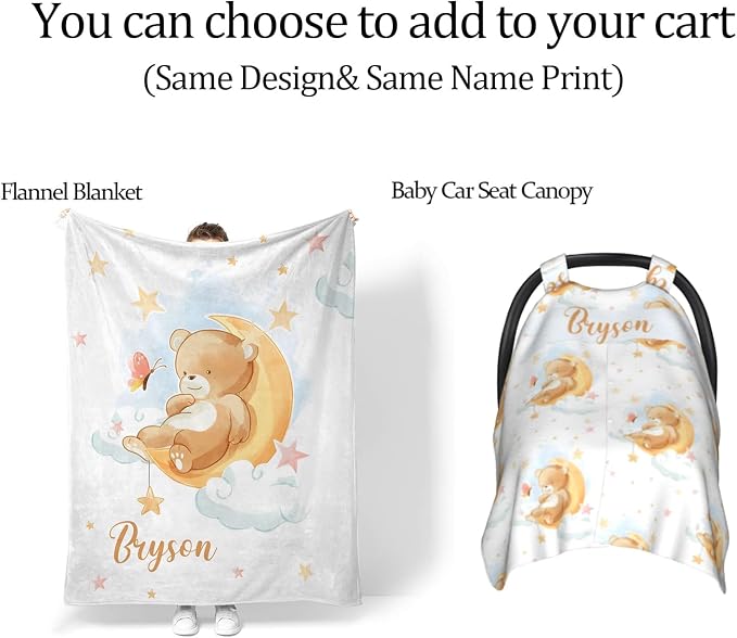 Custom Diaper Bag with Name Personalized Bear Nylon Travel Backpack for Holiday Travel Customized Nappy Changing Bag with Pockets for New Mom - Image 6