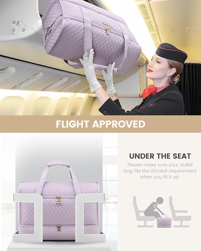 LOVEVOOK Large Travel Duffle Bag, Weekender Bags for Women With Shoe Compartment, Overnight Hospital Bag For Women Labor Delivery, Carry on Bag Personal Item Travel Bag, Yoga Gym Duffel Bag - Image 6
