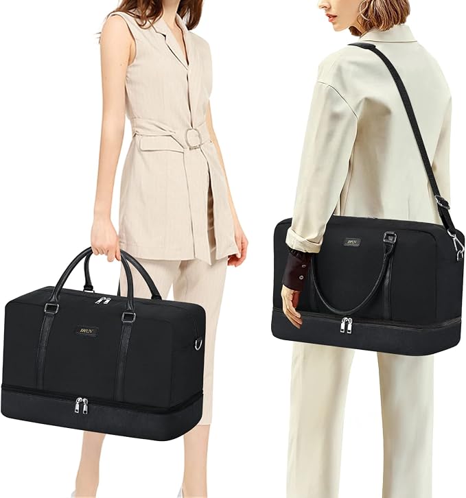 Weekender Bags for Women, 21" Travel Duffle Bag with Shoe Compartment | 3PCS Carry On Overnight Large Duffel Bag with Crossbody Bag and Toiletry Bag for Weekend Travel Gym Hospital Business Trip - Image 3