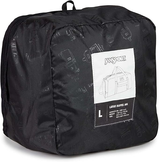 JanSport Weekender Large Duffel - Travel or Gym Bag, Durable Weekender with Front Utility Pocket & Side Grab Handles - Black - Image 6