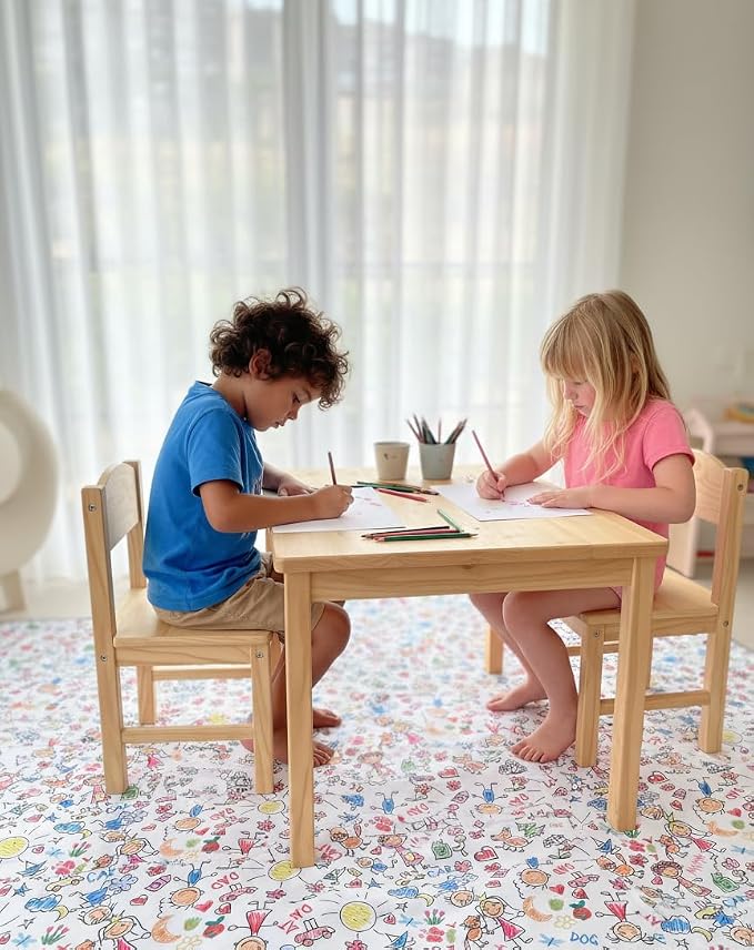 Waterproof High Chair Splat Mat – Machine Washable Floor & Table Protector for Baby Feeding, Art & Crafts, Outdoor Use (Family, 114x118 Inch) - Image 7