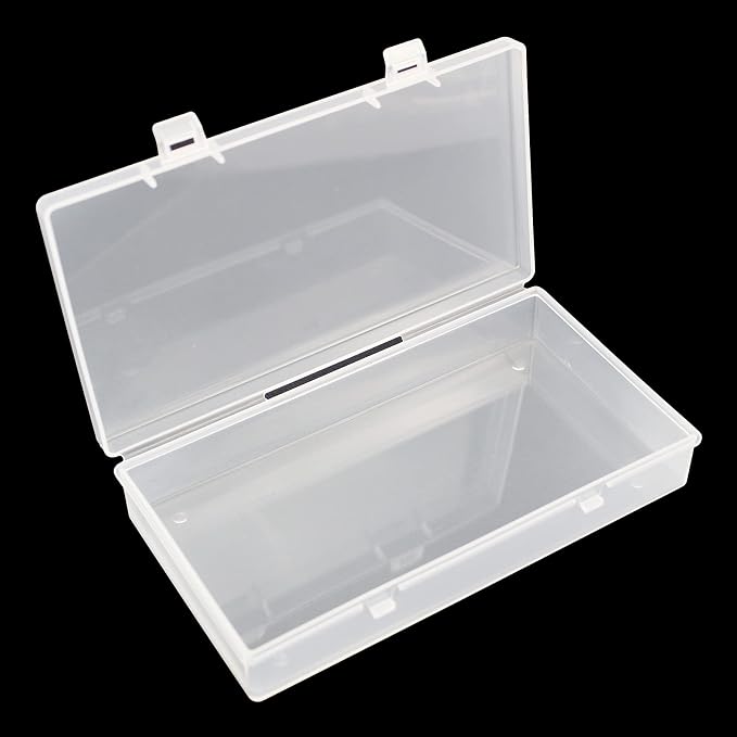 4 Pack Rectangular Clear Plastic Storage Containers 6.1x3.3x1.18 inch | Hinged Lid, For Beads and Small Craft Items - Image 8