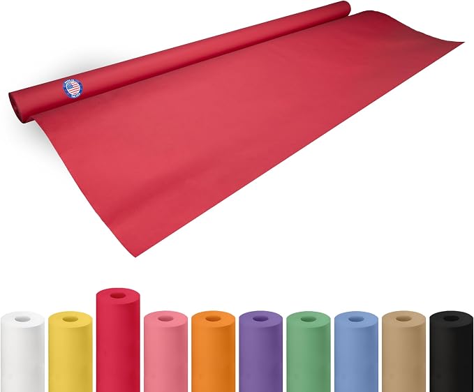 48" x 1200" (100 feet) Red Kraft Paper Roll - USA-Made Quality Craft Paper for Gift Wrapping, Kids' Arts & Crafts, School Projects - Natural Material 50lb Thickness by IDL Packaging by IDLPackaging