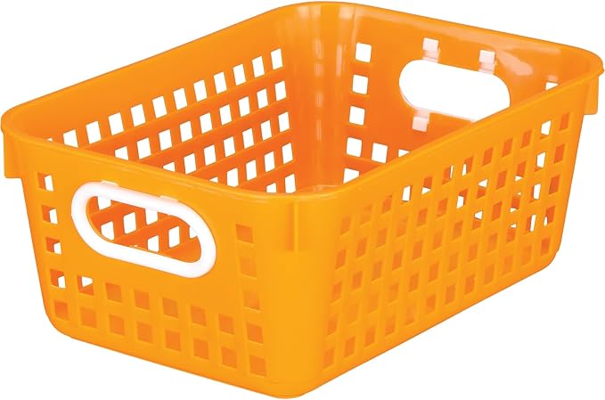 Really Good Stuff Medium Plastic Book Baskets, 11" by 7.5" by 4.5", 6-Pack | Neon Group Colors, Versatile Storage Solution for Classroom, Home, & Office - Image 7
