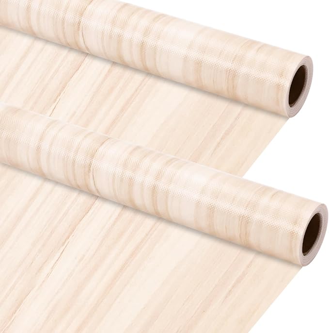 Kolldenn 2 Rolls Light Wood Grain Fabric Bulletin Board Paper Roll 4 x 12 ft Extra Large Non Woven Waterproof Roll Fade Resistant for DIY Craft Drawing Painting Classroom Decor(Light Wood Grain Style) by Unknown