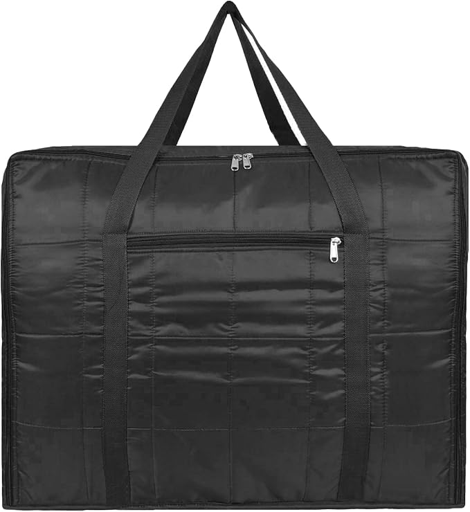 ANKIT INTERNATIONAL Jumbo Storage Bag for Clothes & Bedding – Lightweight Moisture Proof Parachute Fabric Organizer with Zipper & Handles, Large Capacity Storage for Blankets, Comforters (Black) by AI+ANKIT+INTERNATIONAL