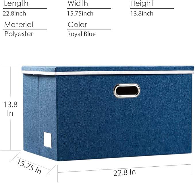 Extra Large Collapsible Storage Bins with Lids [3-Pack] Linen Fabric Foldable Storage Baskets Boxes Organizer Containers Cube with Cover for Bedroom Closet Office Nursery (22.8x15.75x13.8) - Image 5