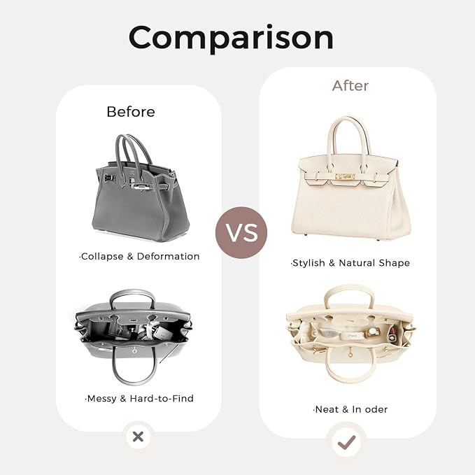 ZTUJO Silky Purse Organizer For Birkin, Luxury Purse Organizer Insert (Craie, BK25) - Image 8