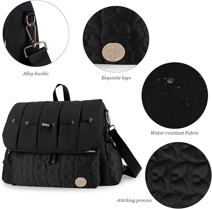 Diaper Bag Tote Baby Changing Bag Large Multifunction Baby Bags for Mom | Large Capacity, Durable, Splash-Proof, Adjustable Shoulder Straps, Hooks, Moms, Travel, Outdoor, Hiking, Outings - Image 6