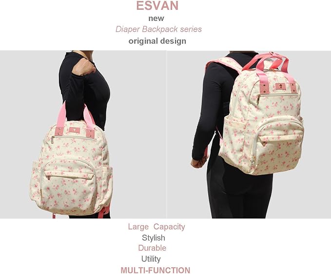 Diaper Bag Backpack Corduroy Multifunction Baby Fashion Travel Pack office Laptop Bag - Image 6