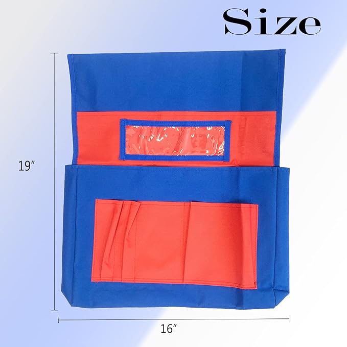 5 Pcs Chairback Buddy Organizer Pockets with Name Tag Slot - Classroom Kids Seat Hanging Storage Bag for Preschool Daycare, With 6 Pockets for Organizing School Supplies ﻿ - Image 2