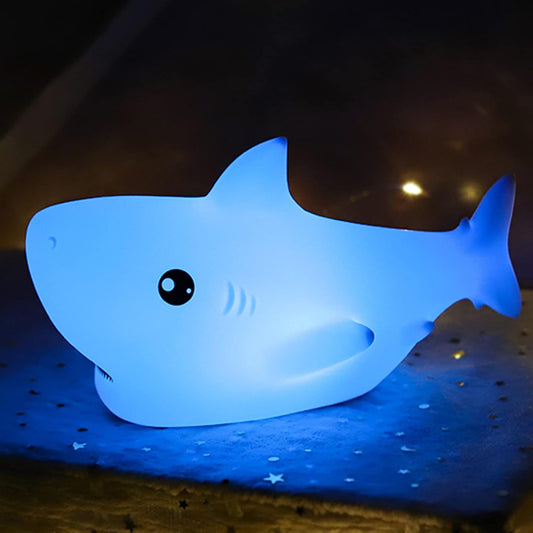 ZKLiLi Shark Night Light for Kid,Rechargeable Cute Squishy Lamp for Boys Girls Christmas Gifts Night Lights Kids Teens Toddler Baby Nursery Touch Room Decor Gift Toys