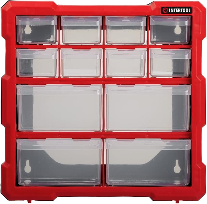 Small Parts Organizer - 12 Removeable Bin Drawers - Tool Box for Storing Hardware and Garage Organization - For Screws, Bolts, Legos, Arts and Crafts - 10” x 10” x 6” - BX08-4024 - Image 5