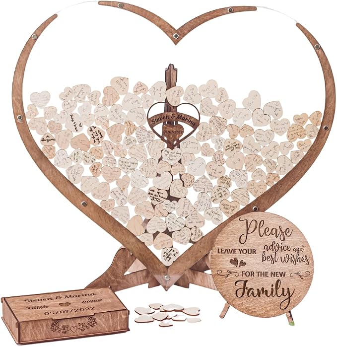 Wedding Guest Book Alternative | Personalized Wedding Guest | Graduation Guest Book | Heart Frame Wedding Guest Book | Wedding Decorations for Reception Inside and Outside | Heart Box (Rectangular) by Unknown